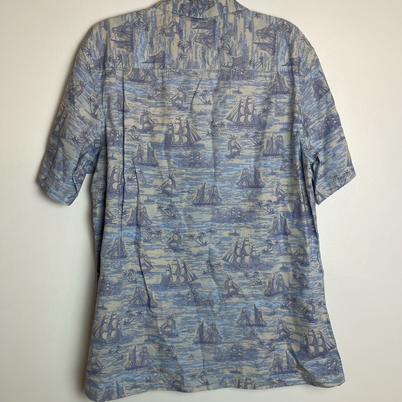 NWT Men’s Saddlebred Button Down Dress Shirt Pirate Ships Theme Size Large - Picture 7 of 10